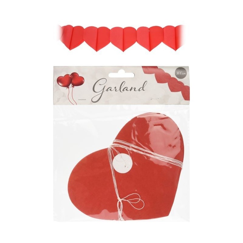 GUIRLANDE DE COEUR EN PAPIER 300CM les 4P