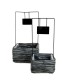 CORBEILLE GRISE SUP.FER NOIR SET 2P