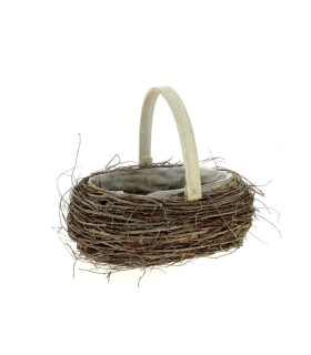 CORBEILLE OSIER OVAL ANSE BOIS 30X20CM 