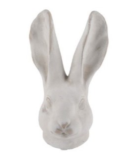 TETE DE LAPIN CIMENT BLANC H20CM la pièce