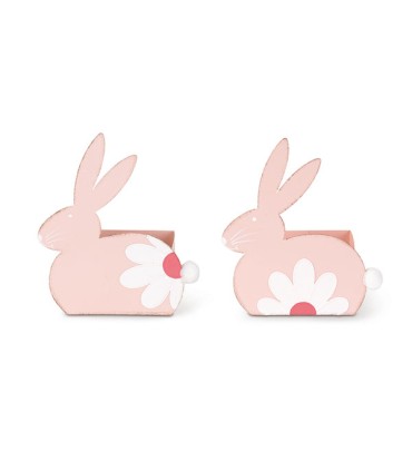 JARDINIERE LAPIN ROSE 15x7.5 H17.5CM les 2P