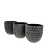 C.POT NOIR ASS.3 DESIGN 013 H15.5CM /3P