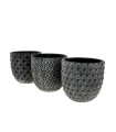 C.POT NOIR ASS.3 DESIGN 013 H15.5CM /3P