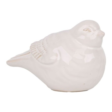 OISEAU VERNIS BLANC 13.5x8 H9CM les 4P