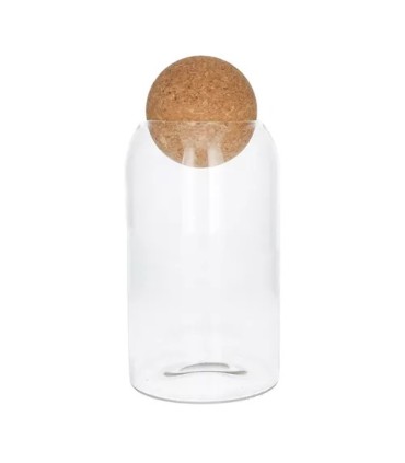 VERRE TERRARIUM BOUCHON BOULE 08.5 H24CM /6P