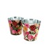 ZINC-POT ROSES PEINTES 017 H16CM les 4P