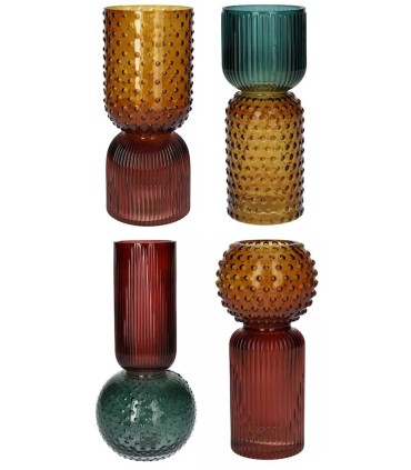 VERRE VASE THEMBA ASSORTIS /8P