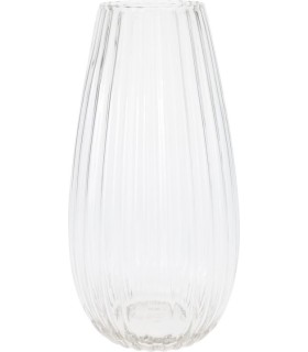VERRE VASE BOMBÉ H30CM /6P