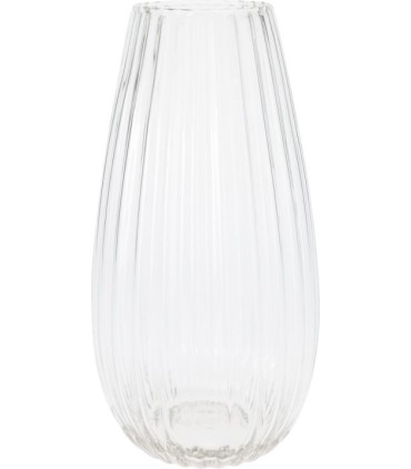 VERRE VASE BOMBÉ H30CM /6P