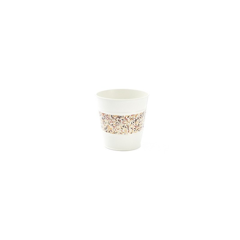 ZINC-POT BLANC BANDE FEUILLAGE 08 H7CM pièce