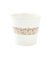 ZINC-POT BLANC BANDE FEUILLAGE 018 H16.5CM pièce