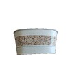 ZINC-JARDINIERE BANDE FEUILLAGE 22x13 H10.5CM /