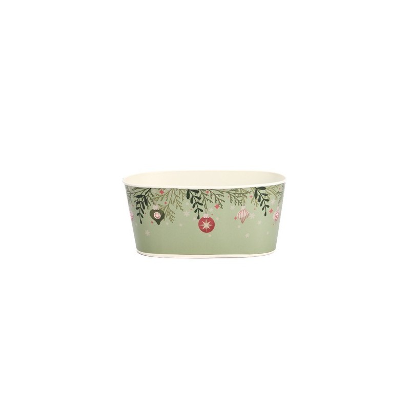 ZINC-JARDINIERE BOULES NOEL 20x11 H9CM les 8P