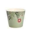 ZINC-POT VERT BOULES NOEL 015 H13.5CM les 10P