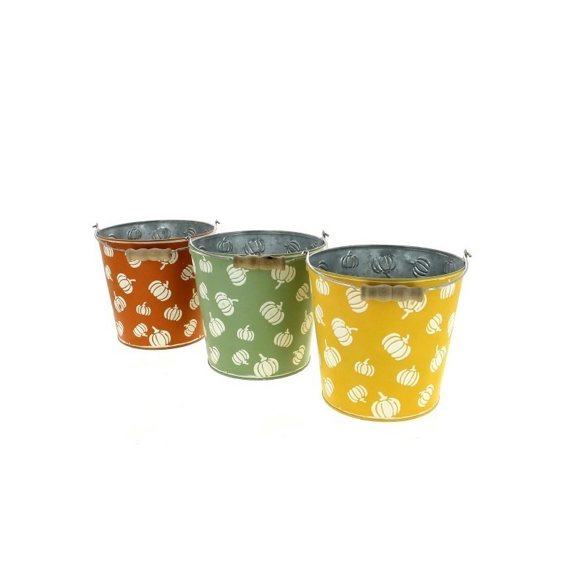 ZINC-SEAU CITROUILLE 018 H16CM les 6P