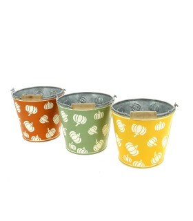 ZINC-SEAU CITROUILLE 013 H12.5CM les 6P