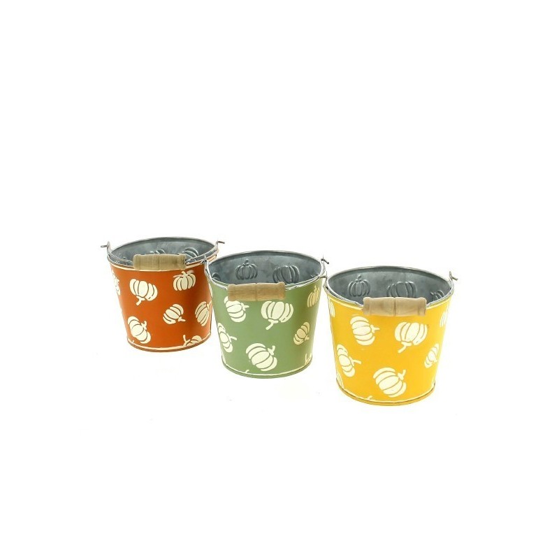 ZINC-SEAU CITROUILLE 011.5 H9.5CM les 6P