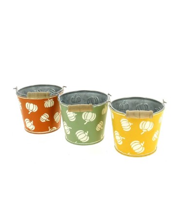 ZINC-SEAU CITROUILLE 011.5 H9.5CM les 6P