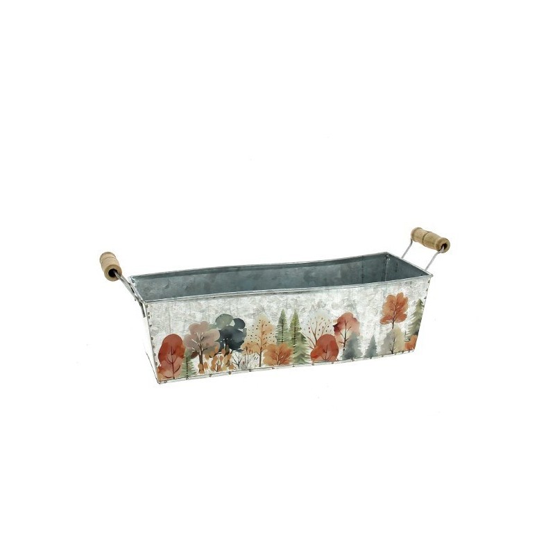 ZINC-JARDINIERE AUTOMNE 26X8.5 H7.5CM les 6P