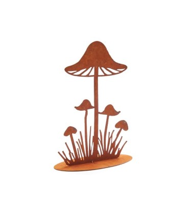 CHAMPIGNON PLAT ROUILLE SUR SOCLE 23CM pièce