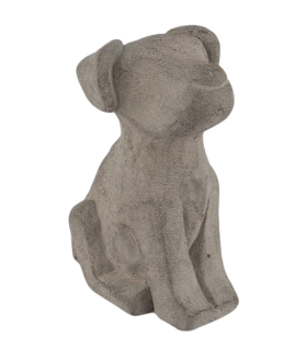 CHIEN CIMENT GRIS H16CM à la pièce