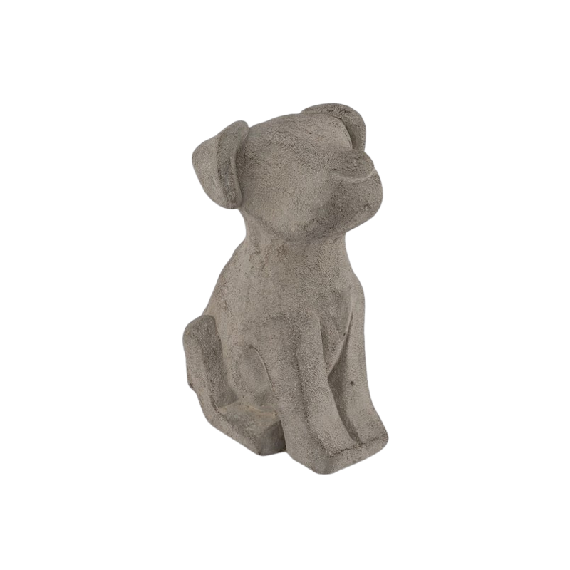 CHIEN CIMENT GRIS H16CM à la pièce