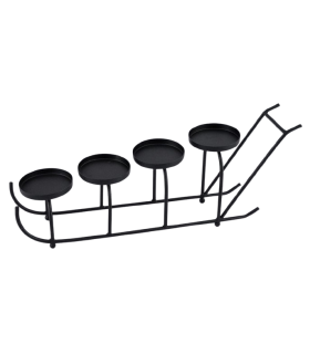 BOUGEOIR TRAINEAU METAL NOIR 52CM pièce