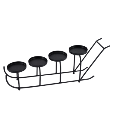 BOUGEOIR TRAINEAU METAL NOIR 52CM pièce