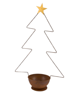 COUPE ET SAPIN ROUILLE 36x16 H59CM à la pièce