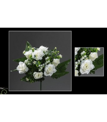 BOUQUET ROSE FLEURETTE 14 tiges H39CM les 12P