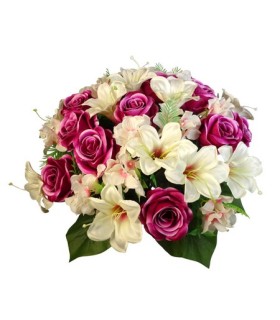 BOUQUET ROSE LILY 36 fleurs H46CM les 3P