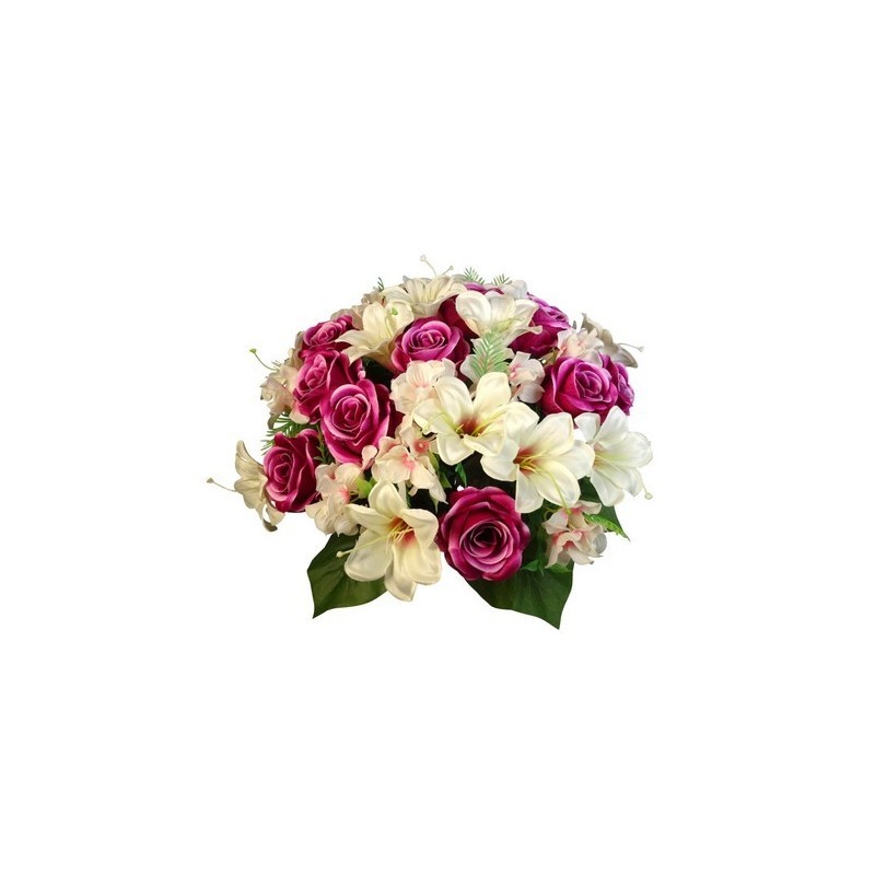 BOUQUET ROSE LILY 36 fleurs H46CM les 3P