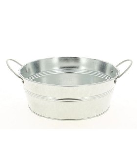 ZINC-BASSINE naturel 015 H8CM AVEC ANSE à la pièce