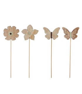 SUJET EN BOIS SUR PIQUE 24.5CM les 12P