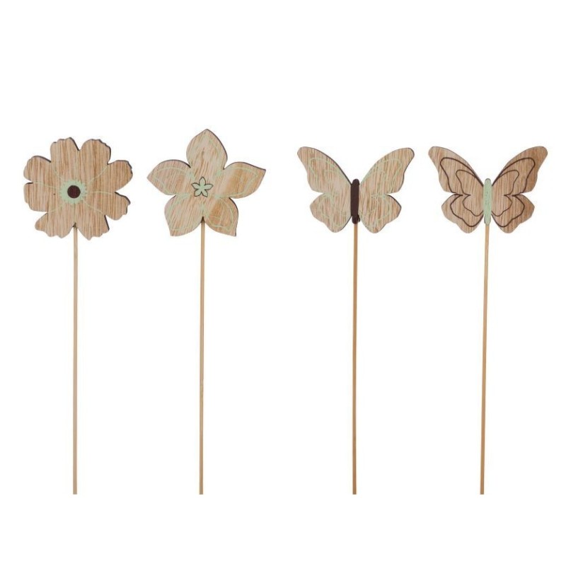 SUJET EN BOIS SUR PIQUE 24.5CM les 12P