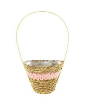 C.POT OSIER AVEC ANSE BORD COULEUR à la pièce