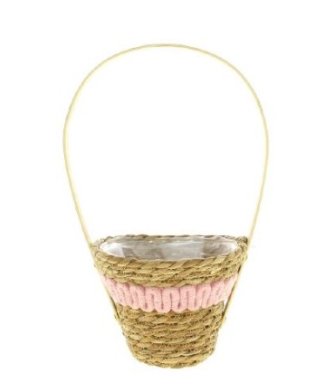 C.POT OSIER AVEC ANSE BORD COULEUR à la pièce