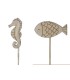POISSON EN BOIS 7CM sur pique LES 10P