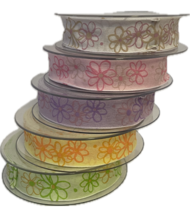 RUBAN FANTAISIE FLOWER 25MM x 15M