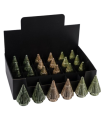 SAPIN EN VERRE COULEUR H9CM boite de 24P