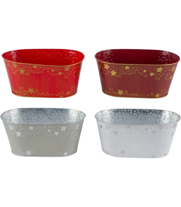 ZINC-JARDINIERE 26x14 H11.5CM les 8P