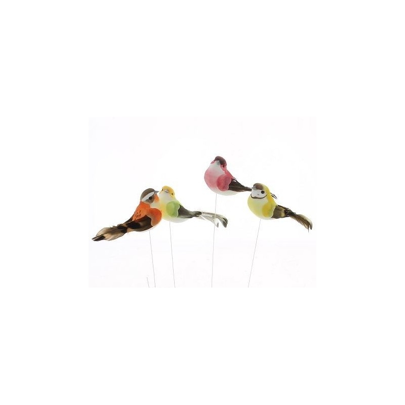 OISEAU Long.12CM aile+queue plume /12P