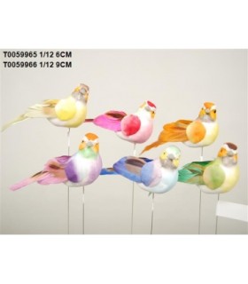 OISEAU Long.09CM aile+queue plume /12P