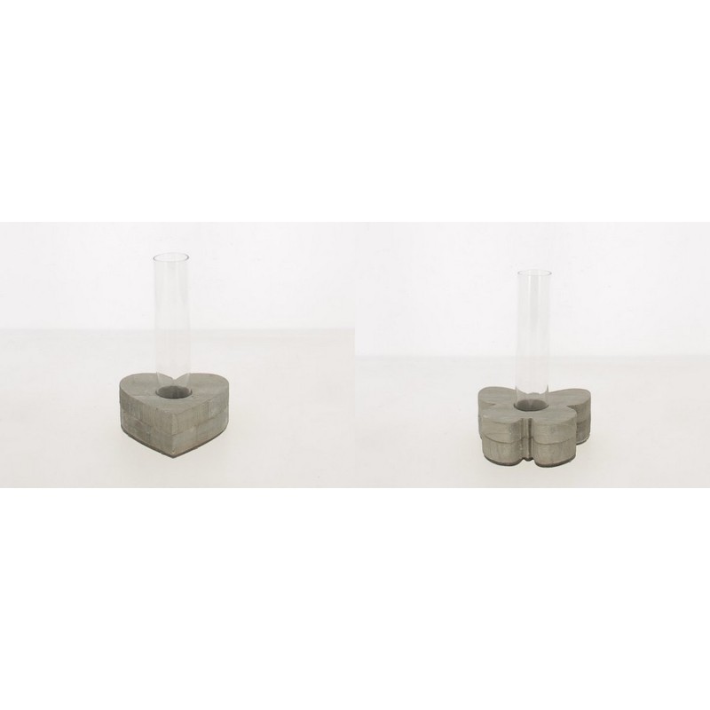 SOLIFLOR SUR SUPPORT BOIS GRIS H15CM/1P