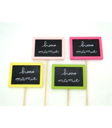 PIQUE ARDOISE "BISOUS MAMIE" /12P