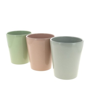 C.POT 3 couleurs 013.5 H15.5CM les 9P