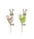 LAPIN BOIS "rose et vert" PIQUE les 10P