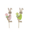 LAPIN BOIS "rose et vert" PIQUE les 10P