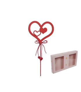 COEUR EVIDE trio ROUGE PIQUE les 18P