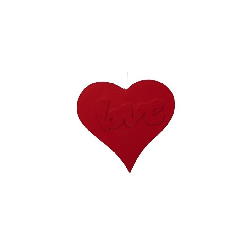COEUR FLOQUE 40CM "LOVE" à la pièce